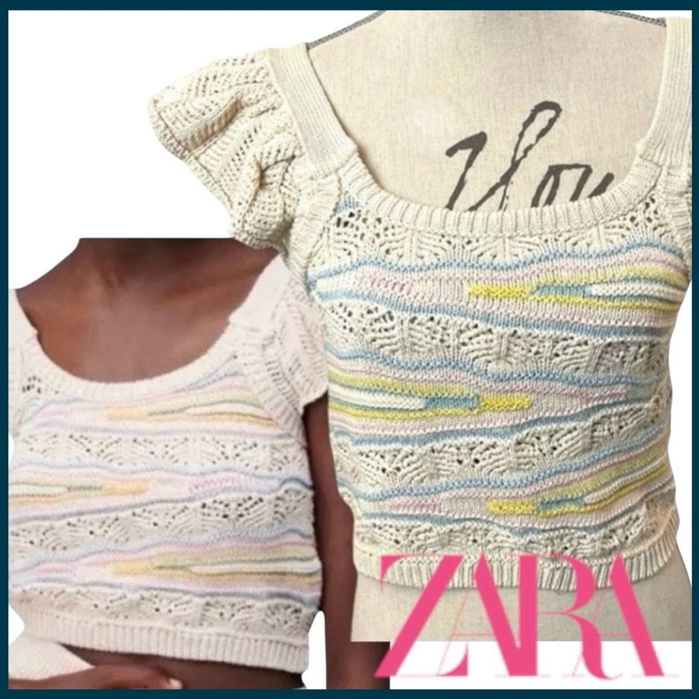 Zara Multicolor Knit Crop Top